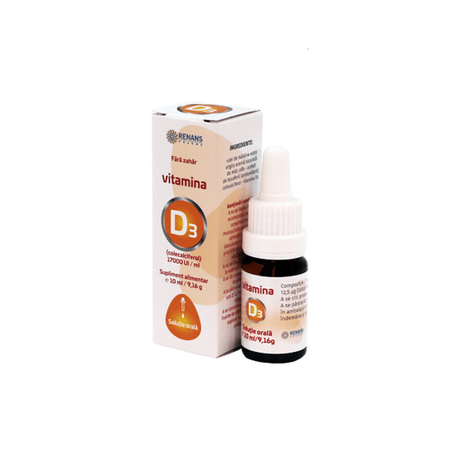 Vitamin D3 solution 17000 IU/mL, 10 ml, Renans Pharma