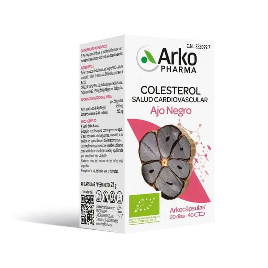 Arkopharma Arkocápsulas Zwarte Knoflook Bio, 40 capsules