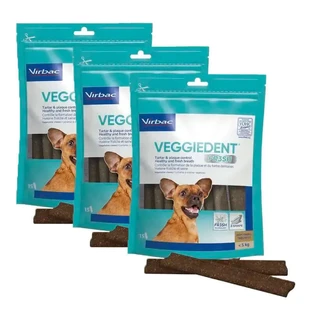 Virbac Veggiedent Fr3sh XS, Snacks dentaires pour chiens de très petite race, paquet de 3 unités