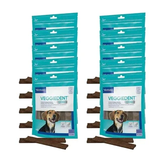 Virbac Veggiedent Fr3sh M, Zahnpflege-Snacks für Hunde mittlerer Rassen, 10er-Pack