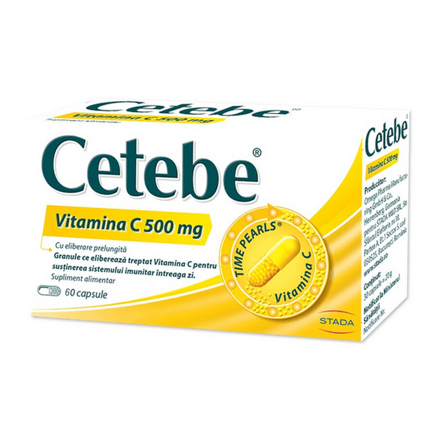 Cetebe Vitamin C, 500 mg, 60 Kapseln, Stada