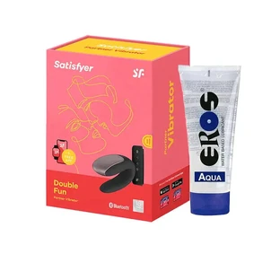 Satisfyer Connect Partner Vibrator + Eros Classic Line Aqua Lubricante Base Agua