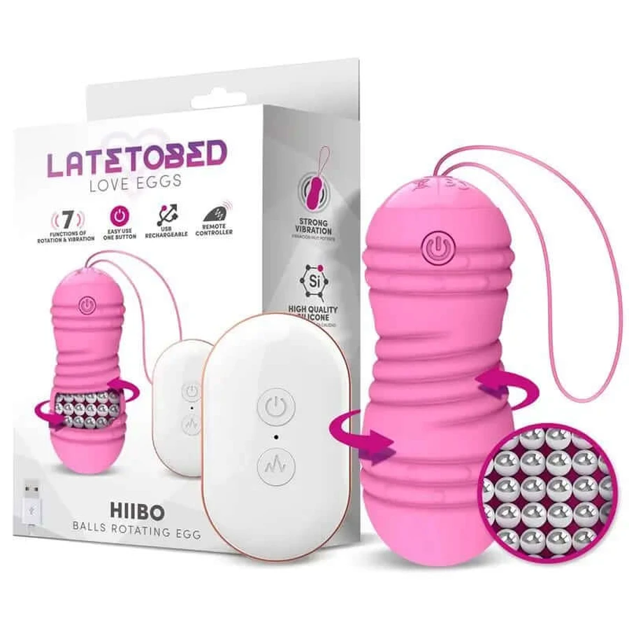 Latetobed Uovo Vibrante Con Rotazione Telecomando Usb Silicone Rosa