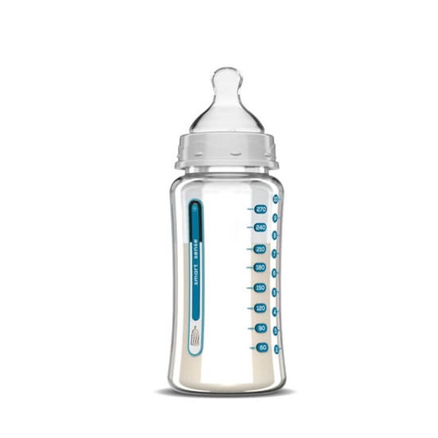 Bottle with anti-colic ring and optimal temperature indicator, 270 ml, Dentistar