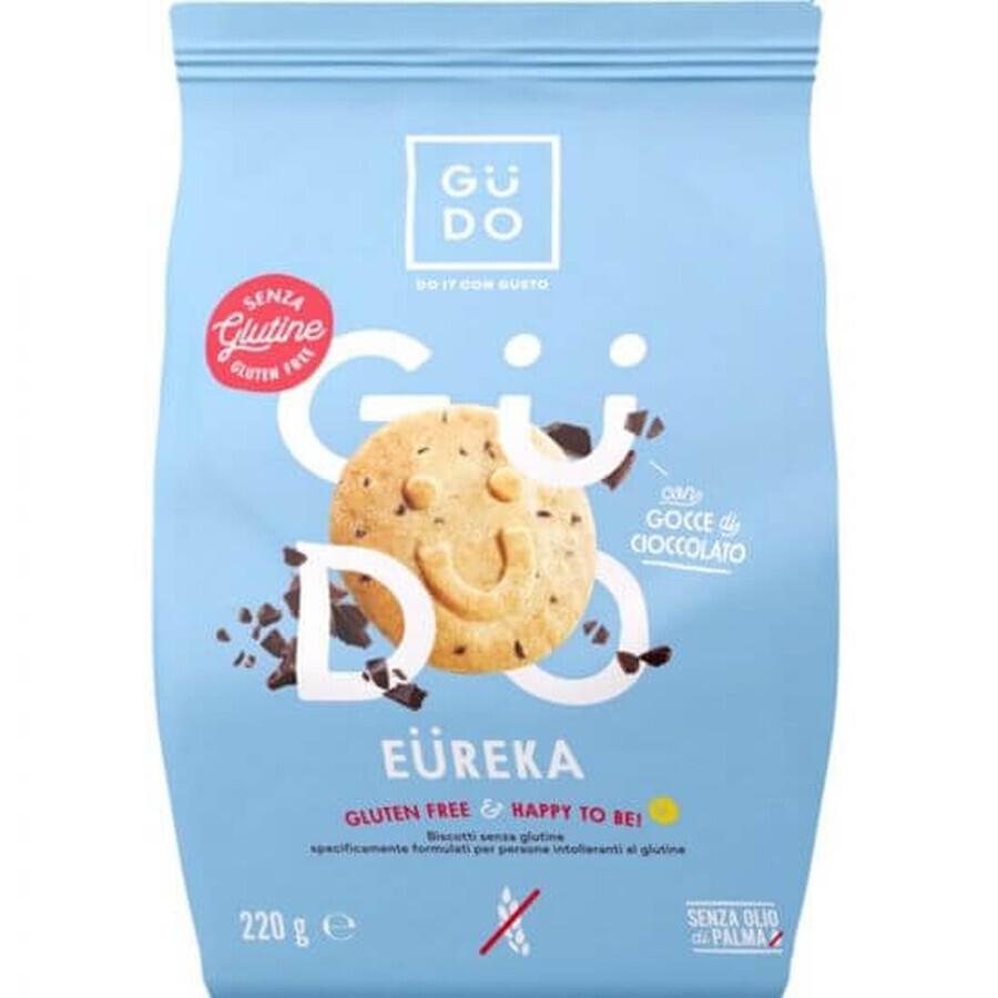 Biscuiti fara gluten cu fulgi de ciocolata, Eureka, 220g Gudo