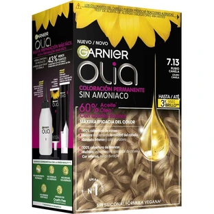 Garnier Olia Colorant permanent fără amoniac, miros plăcut cu uleiuri florale naturale - Cinnamon Blonde 7.13