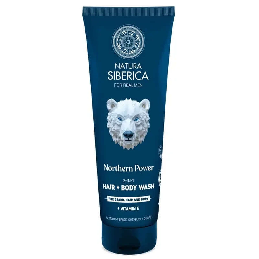Natura Siberica Men Wild Arctic. Gel 3 în 1 pentru păr, corp și față , 200 ml