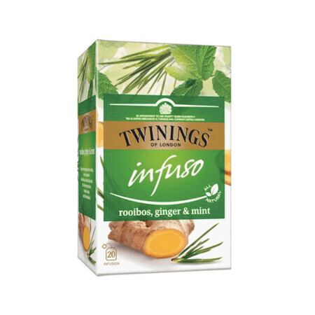 Ceai Infuzie cu aroma de rooibos, ghimbir si menta, 20 plicuri, Twinings