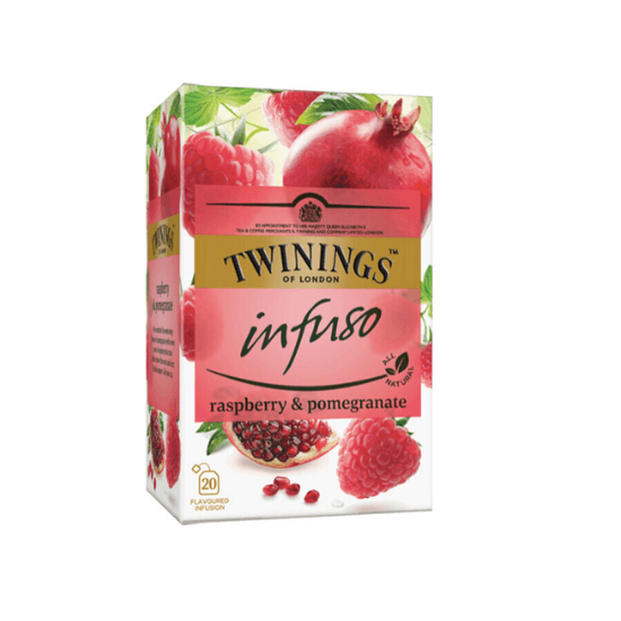 Ceai Infuzie cu aroma de zmeura si rodie, 20 plicuri, Twinings