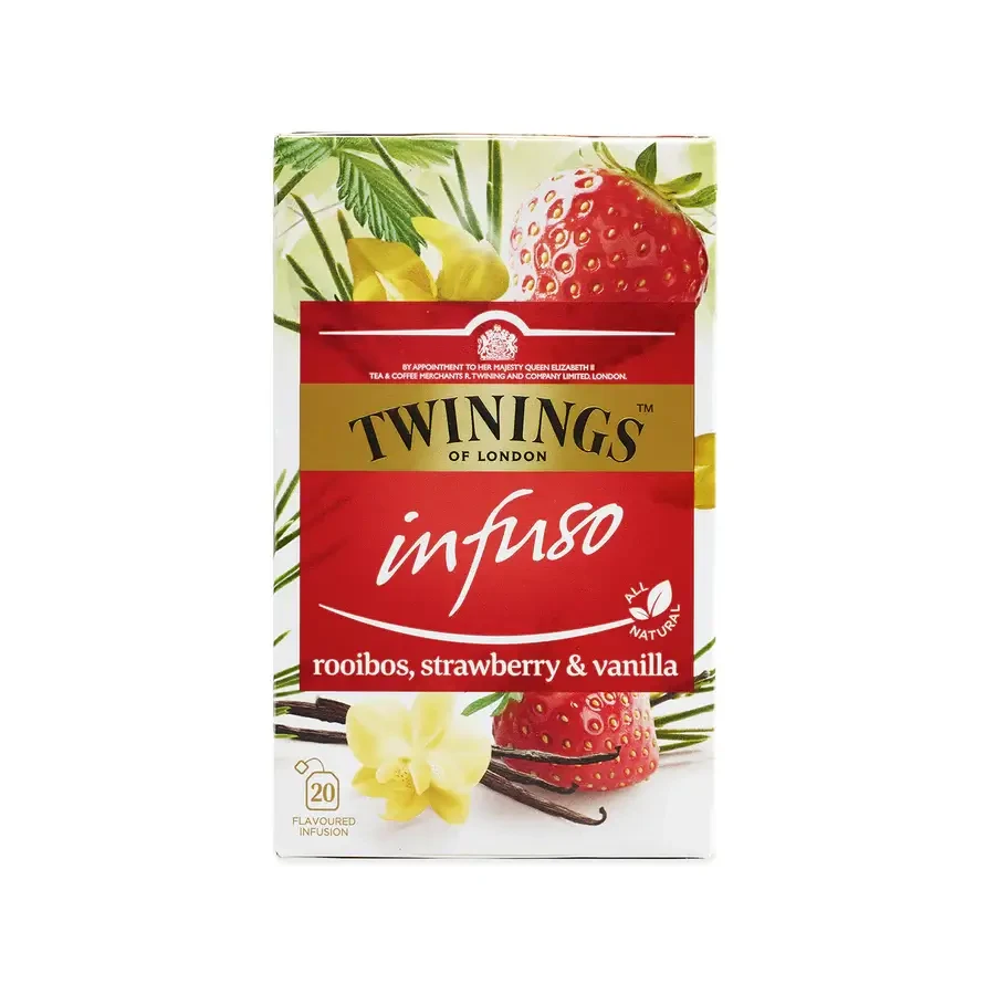 Ceai Infuzie cu aroma rooibos, capsuni si vanilie, 20 plicuri, Twinings