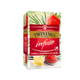 Ceai Infuzie cu aroma rooibos, capsuni si vanilie, 20 plicuri, Twinings