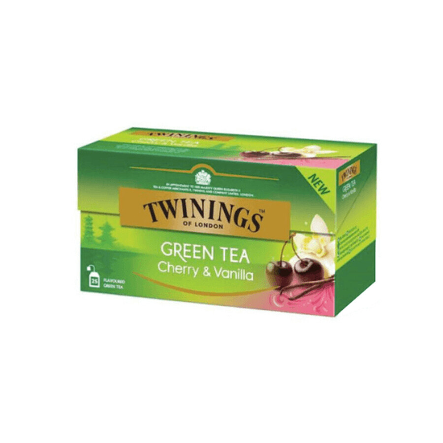 Ceai verde cu aroma de cirese si vanilie, 25 plicuri, Twinings