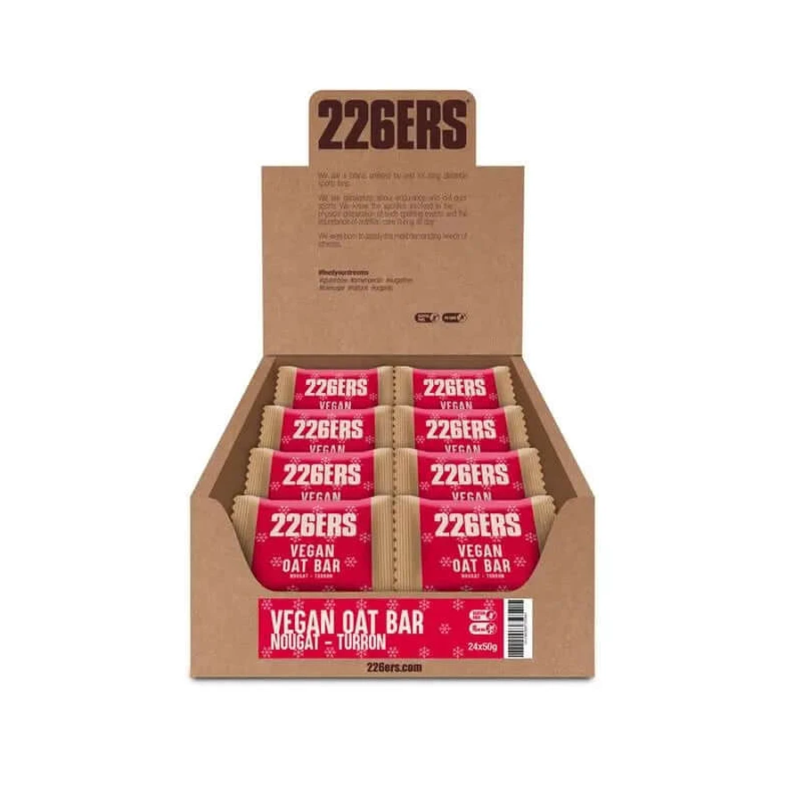 226Ers Vegan Oat Bar Barrette energetiche vegane al torrone d'avena, 24x50 grammi