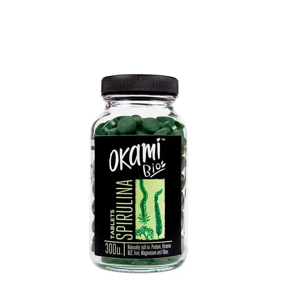 Okami Bio Spirulina , comprimés 300 pcs de 150-300 mg