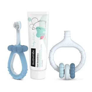 Suavinex Set de început pentru îngrijire dentară +0 luni, albastru