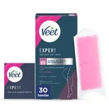 Veet Expert Depilatory Cold Wax Strips, with Shea Butter, 30 Strips