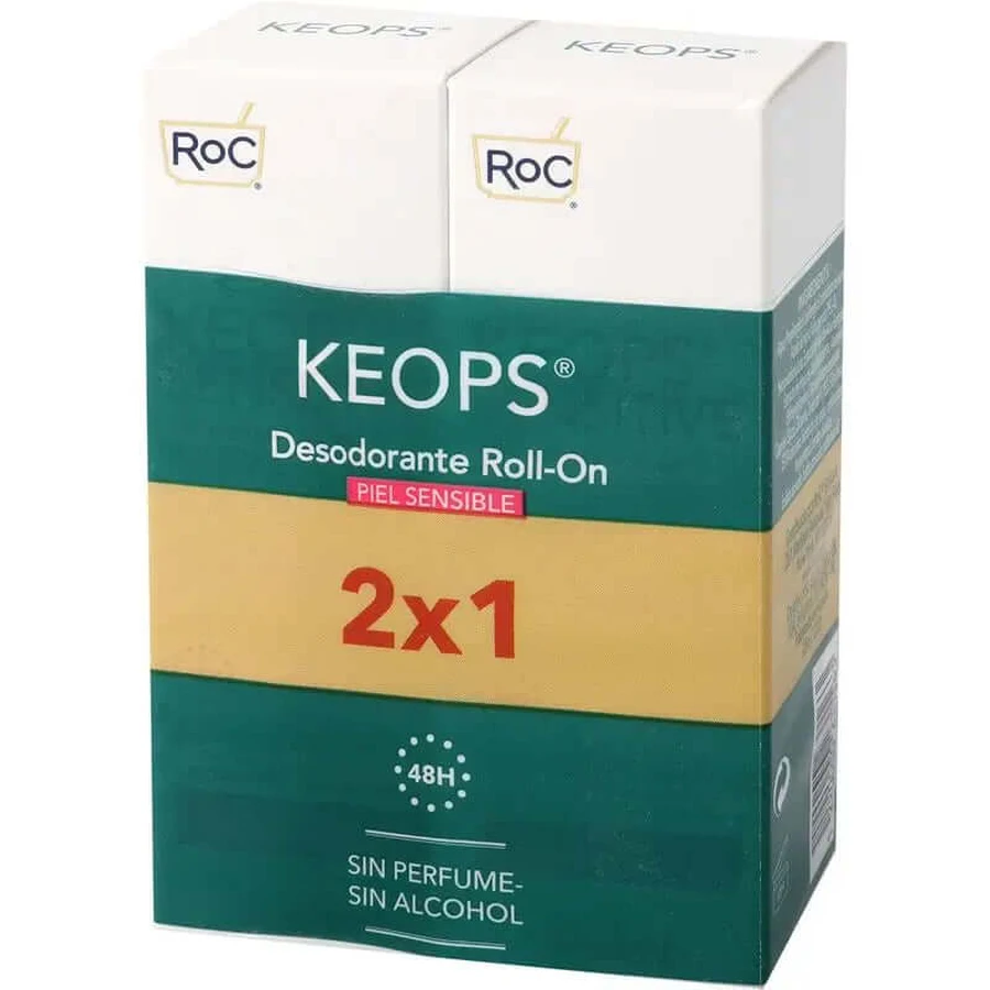 Roc Keoops Deo Roll-On Empfindliche Haut Packung 2X30Ml