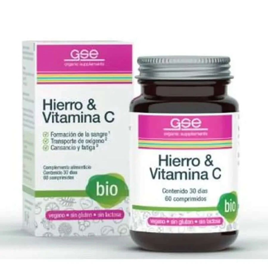 Gse IJzer + Vitamine C 60 Bio Vegan Tabletten