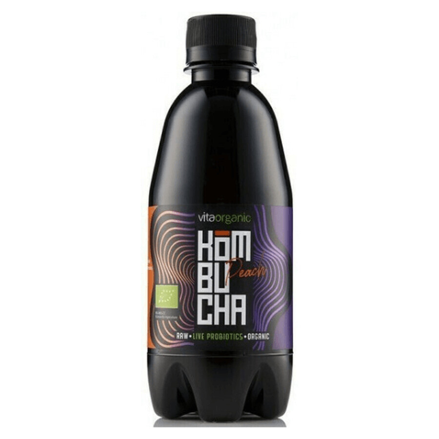 Kombucha cu piersici bio, 330 ml, Vita Organic