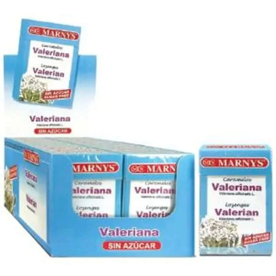 Marnys Zuckerfrei Baldrian Bonbons Display 20Ud