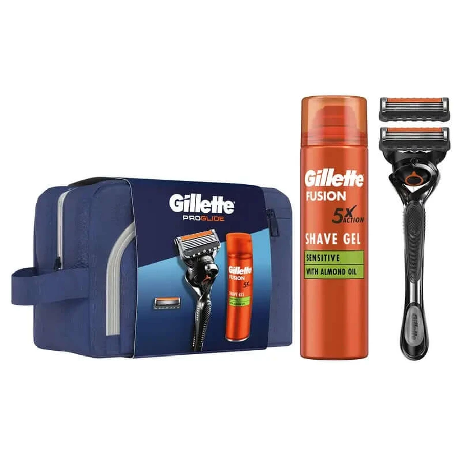 Pachet Gillette Proglide cu aparat de ras + 1 rezervă + gel de ras