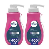 Veet Pack Depilatory Cream Normal and Dry Skin with Dispenser, 2 X 400 ml