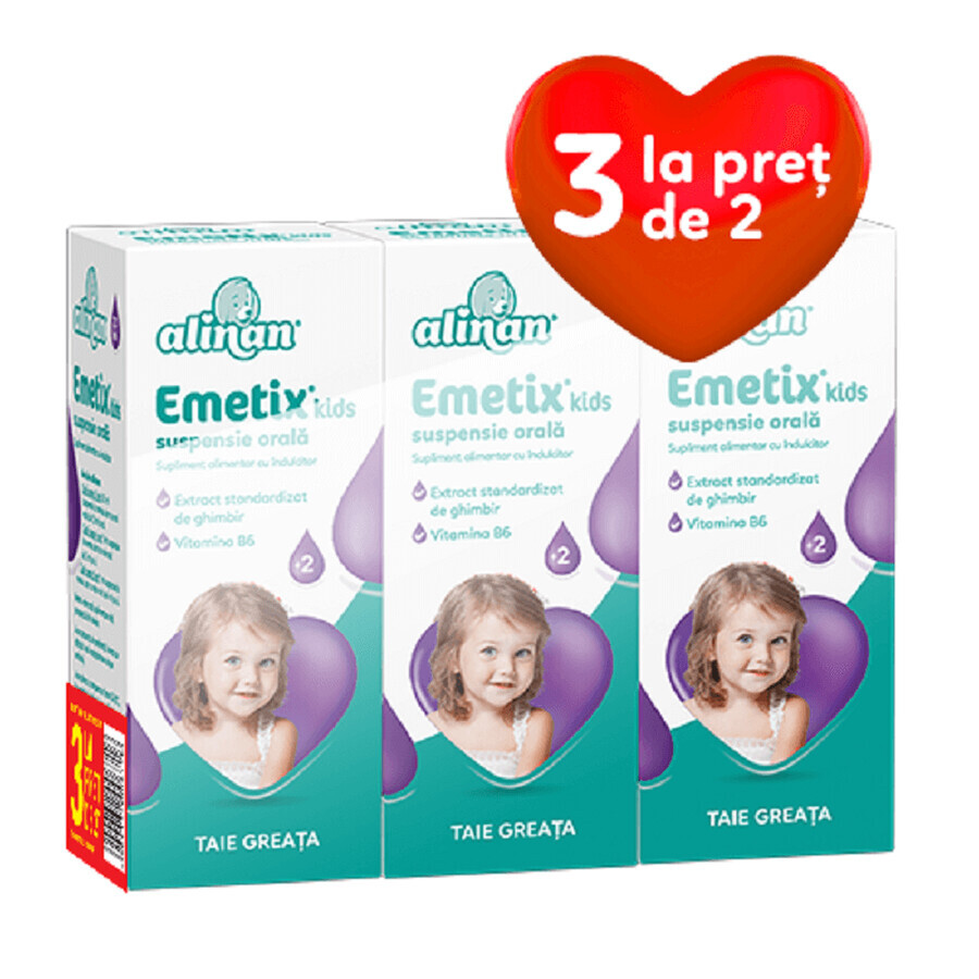 Pachet Alinan Emetix Kids suspensie orala, 20 ml, Fiterman Pharma