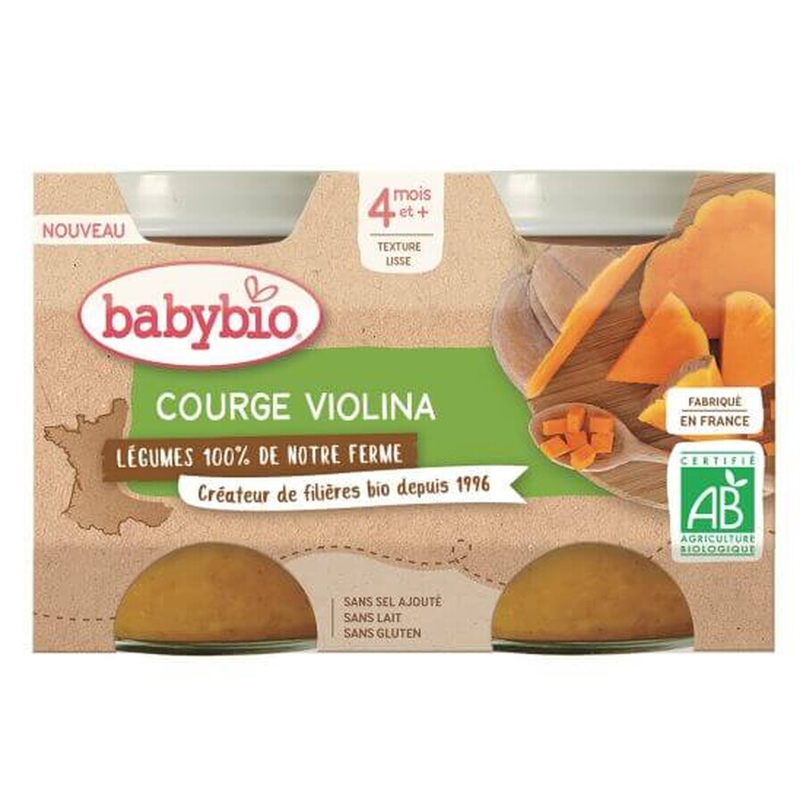 Kürbispüree Violina eco, +4 Monate, 2x130g Babybio