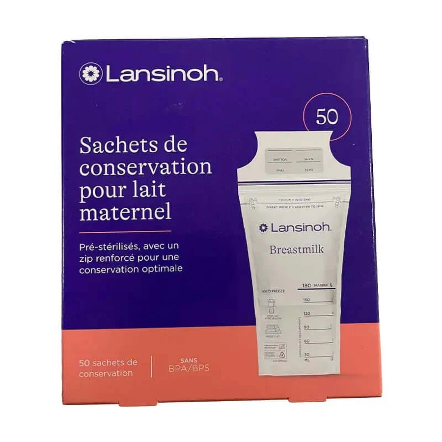 Lansinoh Muttermilch-Aufbewahrungsbeutel, 50 Stück.