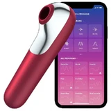 Satisfyer Connect Dual Love Air Pulsed Vibrator și aspirator Roșu