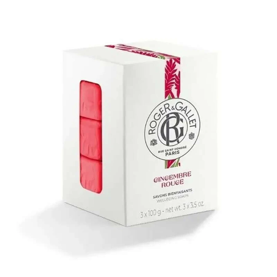 Roger & Gallet Gingembre Rouge Savon à main Pack 3X100 gr