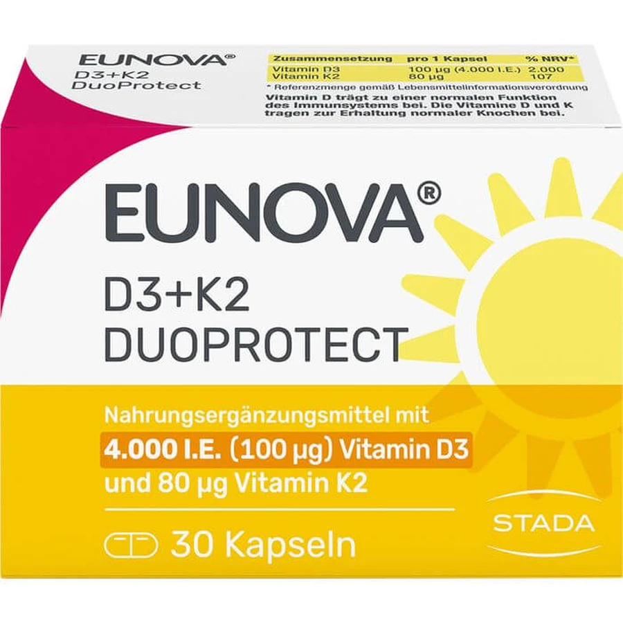 EUNOVA DuoProtect D3+K2 4000 I.U./80 µg kapsułki 30 szt.: ceny i cechy