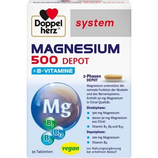 DOPPELHERZ Magnesium 500 Depot system Tablets 30 Capsules