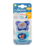 2er-Set Silikon-Schnuller PreVent Design Schmetterling Blau, 6-18 Monate, Dr. Brown`s