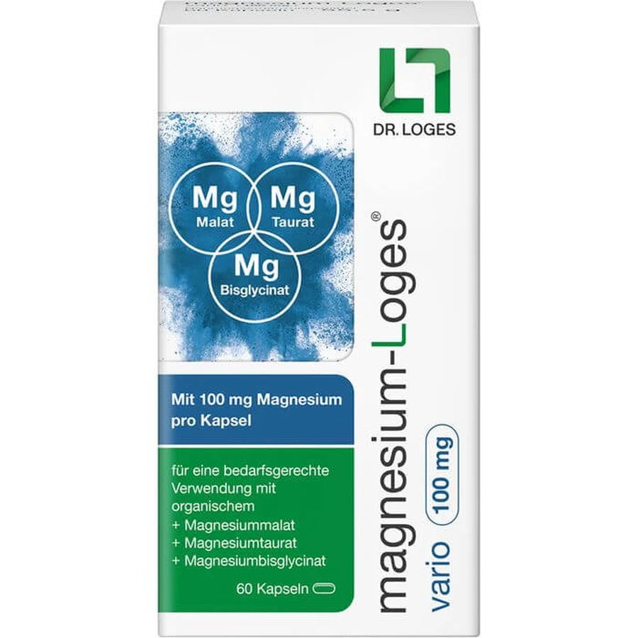 MAGNESIUM-LOGES vario 100 mg kapsułki 60 kapsułek: ceny i cechy