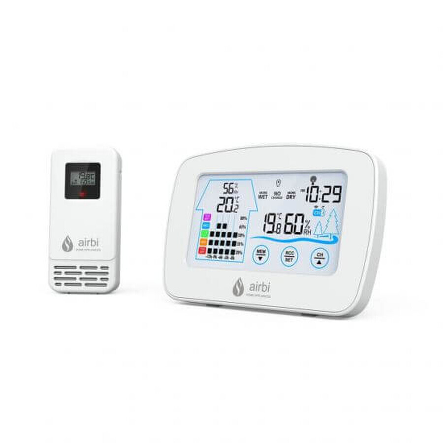 Set Digitales Thermometer und Hygrometer mit externem Funksender Steuerung, Airbi