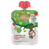 Smoothie mar, banana, capsuni organice,  90 g, Cuore di Frutta