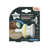 Closer to Nature Breast like Soother, 0-6 months, 2 pieces, White/ Yellow, Tommee Tippee