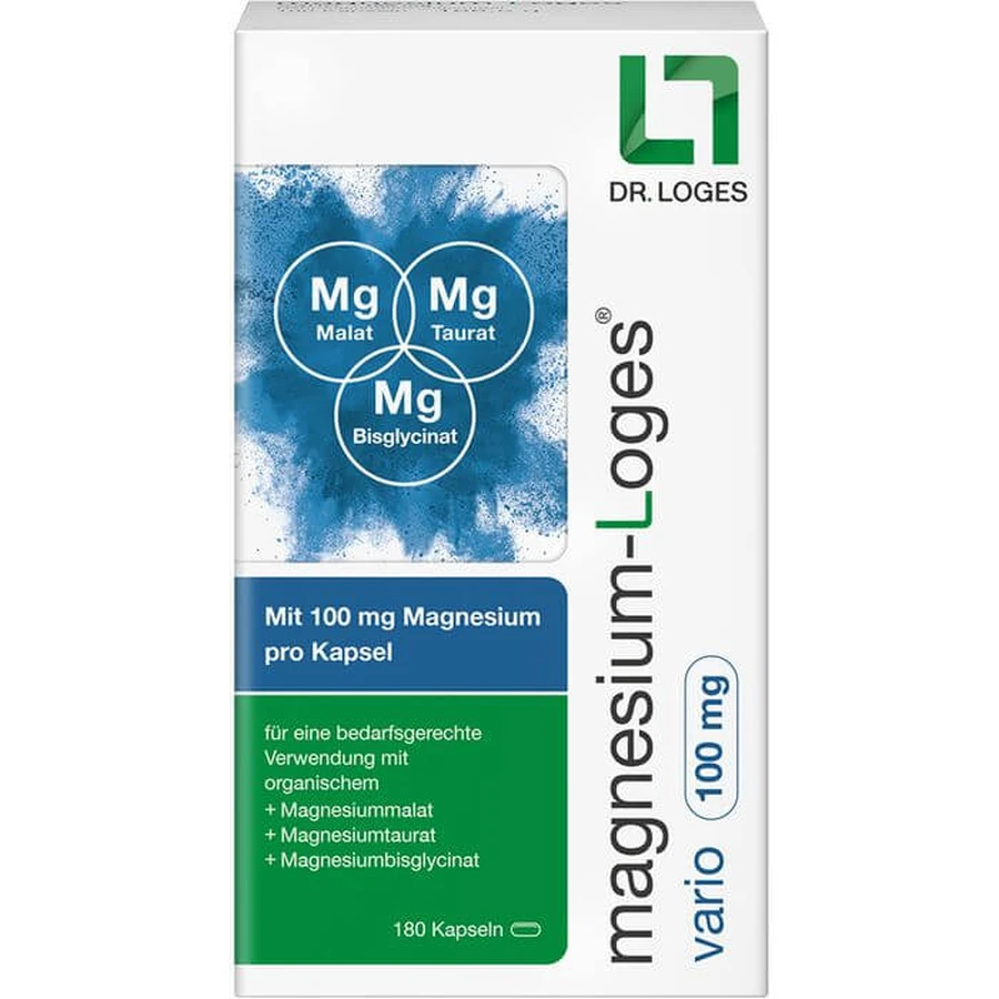 MAGNESIUM-LOGES vario 100 mg kapsułki 180 kapsułek: ceny i cechy