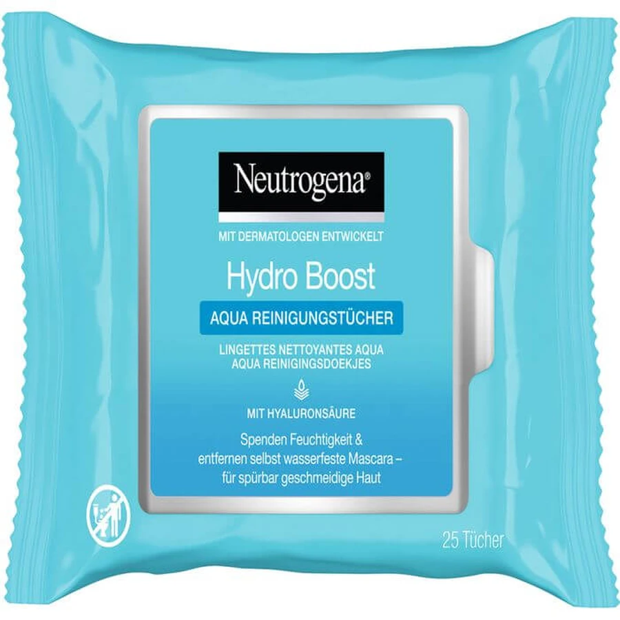 NEUTROGENA Hydro Boost Aqua reinigingsdoekjes 25 stuks.
