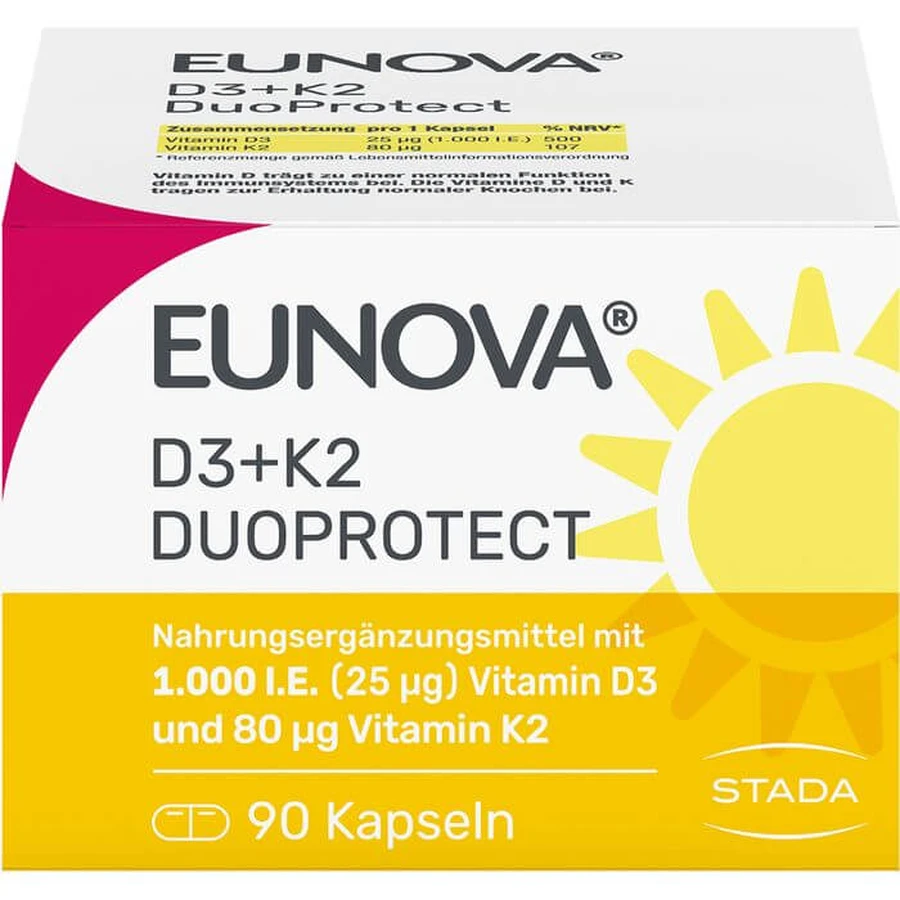 EUNOVA DuoProtect D3+K2 1000 I.E./80 µg Kapseln 90 St.