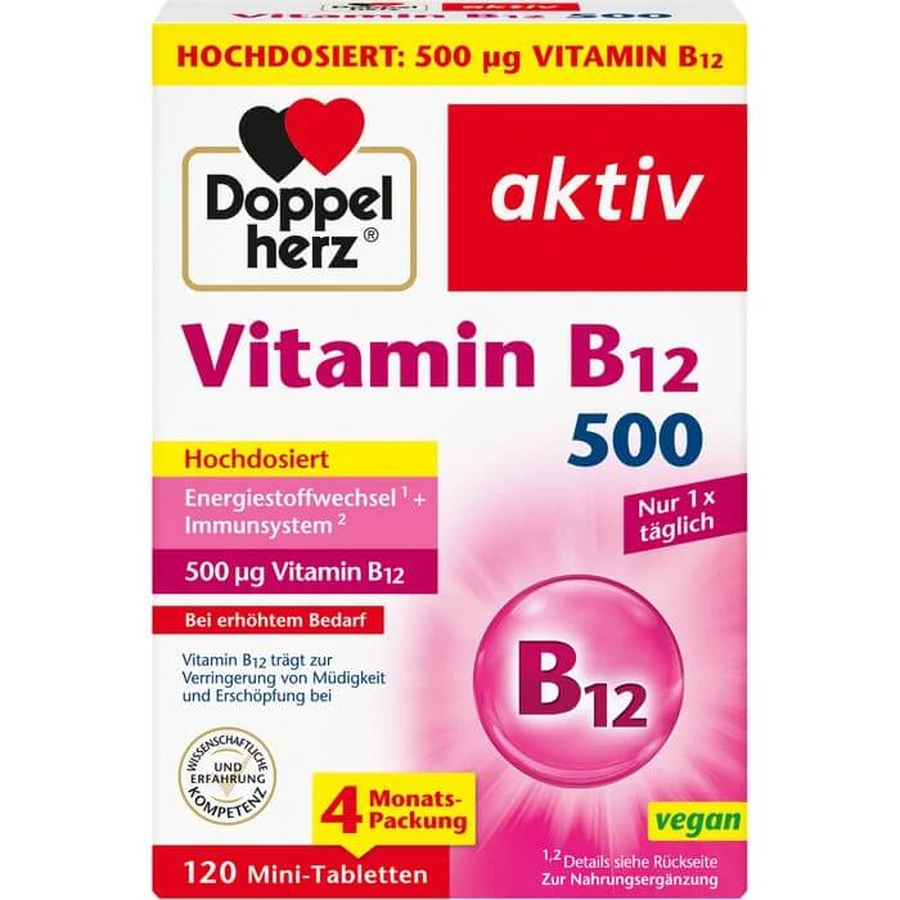 DOPPELHERZ Vitamine B12 500 tabletten 120 capsules