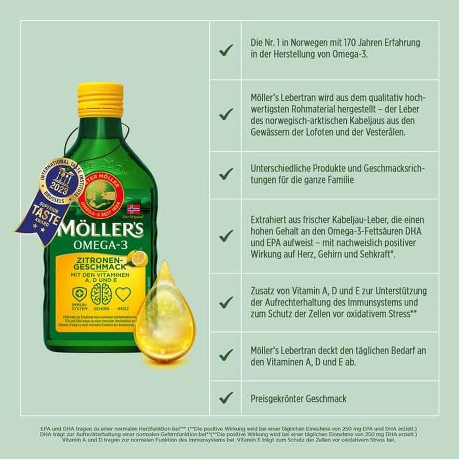 MÖLLER'S Omega-3 Huile de citron 500 ml