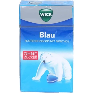 WICK BLAU menthol snoepjes zonder suiker Klikdoos 46 g