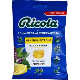 RICOLA o.Z.Beutel Menthol-Zitrone extra stark Bon. 75 g