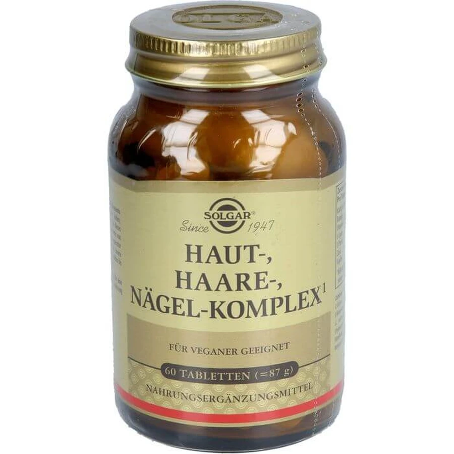 SOLGAR Huid Haar Nagels Complex Tabletten 60 stuks.