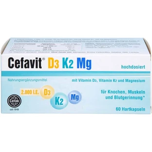CEFAVIT D3 K2 Mg 2,000 I.U. capsule tari 60 buc.