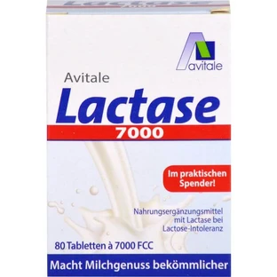 LACTASE 7.000 comprimate FCC în dozator 80 buc.