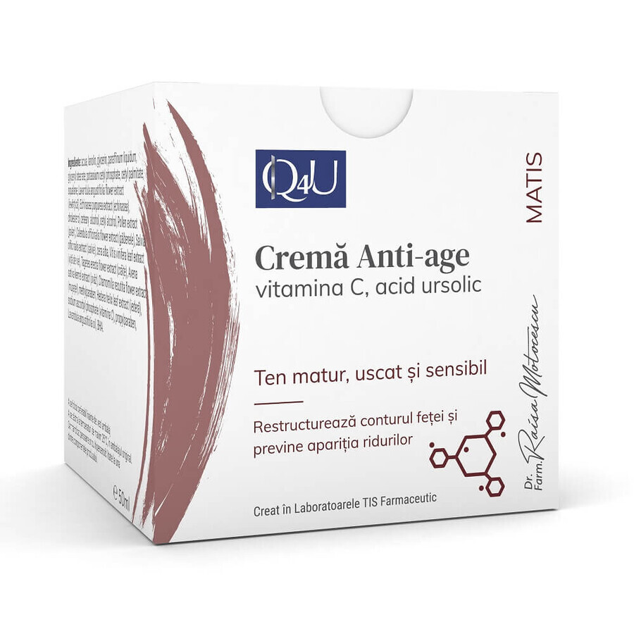 Matis Q4U crème anti-âge à la vitamine C et à l'acide ursolique, 50 ml, Tis Farmaceutic