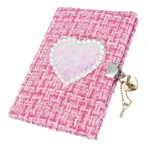 Journal Tweed Glamour Girabrilla Tweed - agenda avec couverture en tweed, paillettes et cadenas, stylo inclus